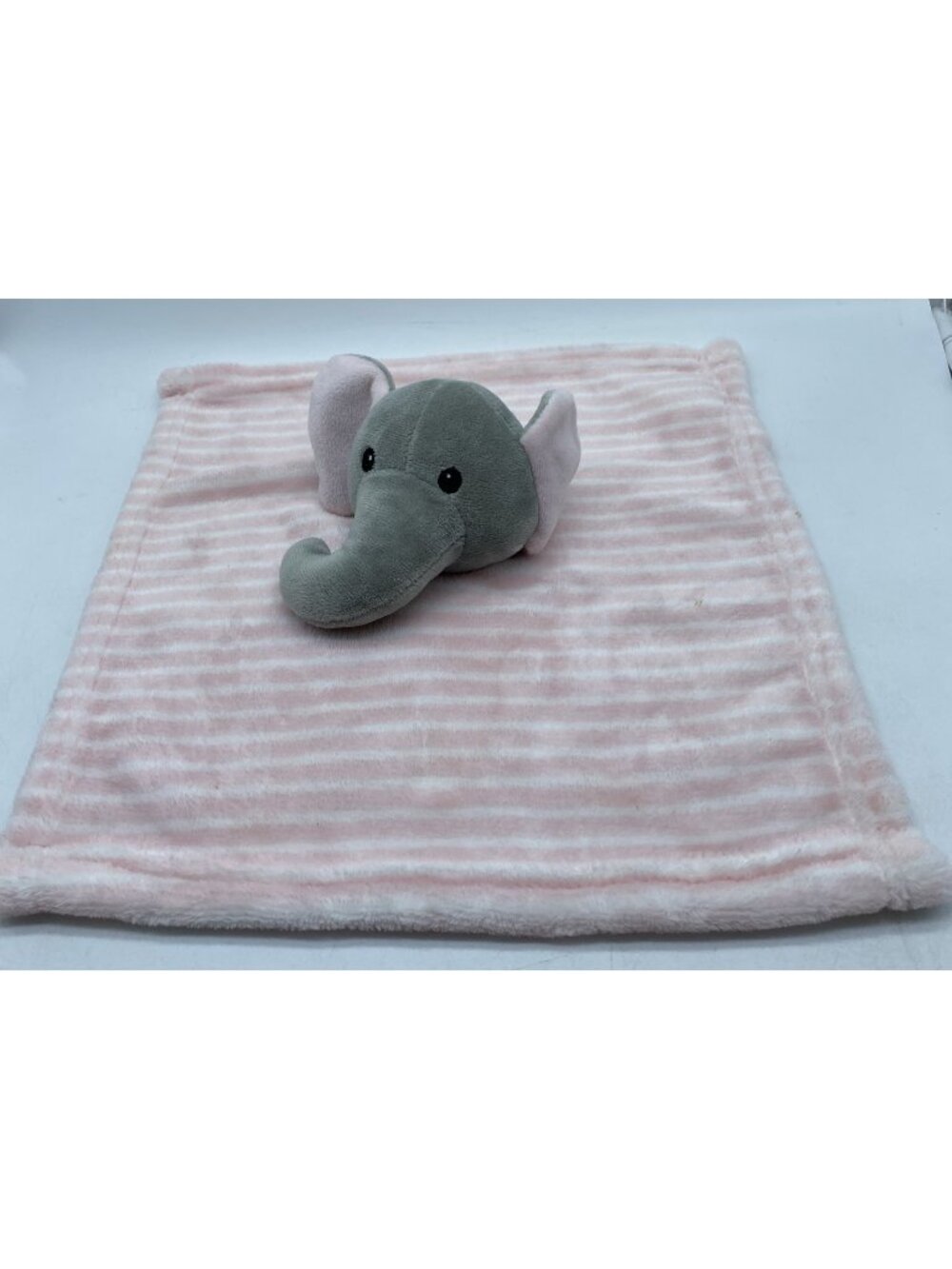 Lila & Jack New York Plush Elephant Lovey Pink White Stripe Security Blanket